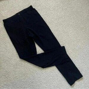 Paskho Men's Medium Modern Travel Tech Pants Nylon Stretch Black Zip Pockets